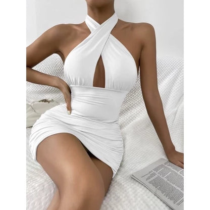 (TIDAK MENERAWANG) Delio dress premium spandex Double layer bodycon dres mini wanita murah