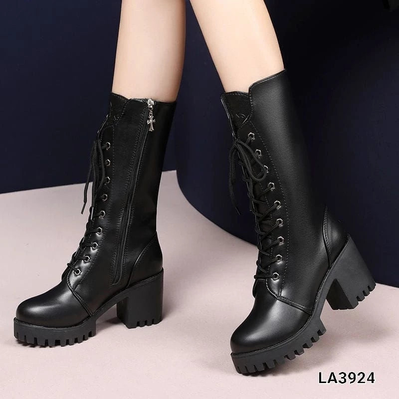 Boots Winter Leather Fashion Korea Style LA3924