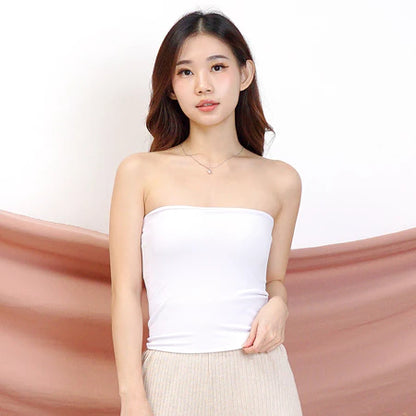 NZINGA Long Tube l Atasan Wanita Tanpa Lengan Strapless - Tube Top Polos Body Fit | All dan Big