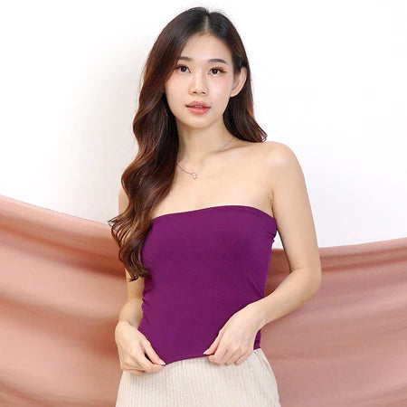 NZINGA Long Tube l Atasan Wanita Tanpa Lengan Strapless - Tube Top Polos Body Fit | All dan Big