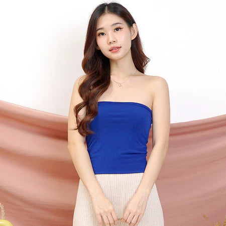 NZINGA Long Tube l Atasan Wanita Tanpa Lengan Strapless - Tube Top Polos Body Fit | All dan Big