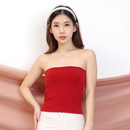 NZINGA Long Tube l Atasan Wanita Tanpa Lengan Strapless - Tube Top Polos Body Fit | All dan Big
