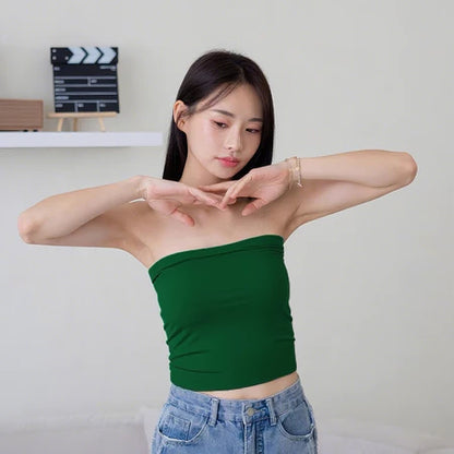 NZINGA Long Tube l Atasan Wanita Tanpa Lengan Strapless - Tube Top Polos Body Fit | All dan Big