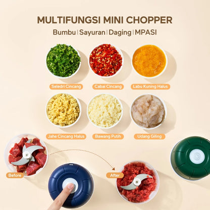 ecentio chopper mini blender chopper coper daging dan bumbu blender bumbu dapur blender portable 250ml 6 Pisau peralatan dapur