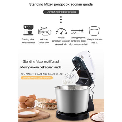 HAN RIVER Standing Mixer / Mixer Handheld Putih/Macaron Pink