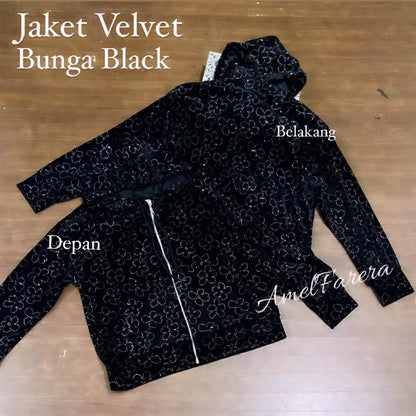 JAKET HOODIE VELVET BLING DAN BORDIR PREMIUM / JAKET VELVET VIRAL