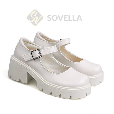 SOVELLA Thalia Sepatu Boots Kerja Wanita Hitam Putih