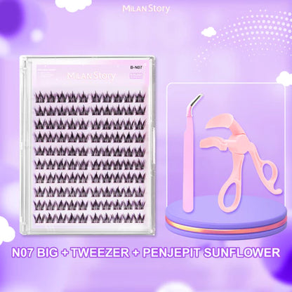 [BELI 1 DAPAT 3] MILAN STORY Paket BESAR+TWEEZER+PENJEPIT Bulu Mata Palsu Tempel Langsung Eyelash Lentik Extention | Eye Makeup