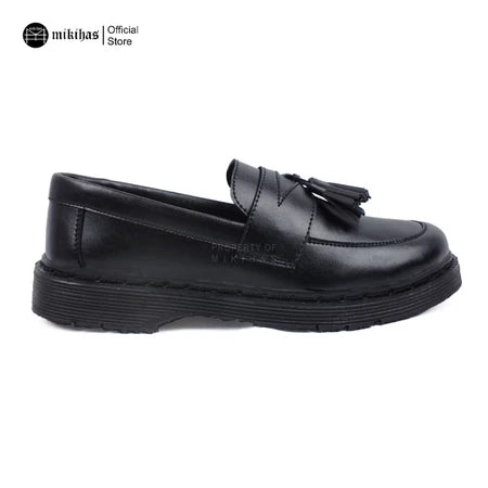 Mikihas - Sepatu Loafers Pria Original Formal Slip-On Kulit Hitam - Rey