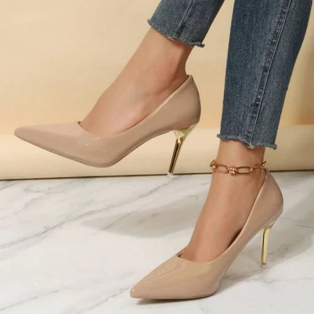 DCollection RB07 Sepatu Pesta Wanita High Heels Hak Runcing 7 Cm Shimmer