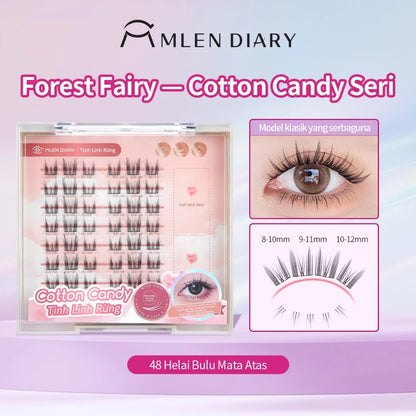 MLEN DIARY Bulu Mata Palsu Cotton Candy Seri Natural Simulasi Iblis Murni Liar Riasan Mata Bulu Mata Peri bulu mata eyelash extension