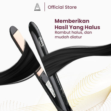 AIUEO Catokan Rambut Chia 8889 Catok Rambut 2 in 1 Hair Straightener and Curly Plat Keramik Untuk Rambut Kasar - Warna Hitam