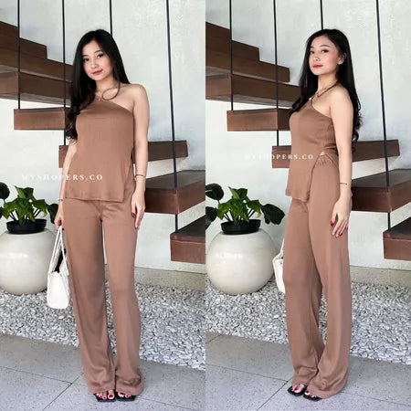 Joji One Set Tanktop Celana Panjang Setelan Rib Knit Premium Wanita