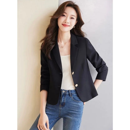 EMITA BLOOM blazer hitam polos fit body wanita kekinian panjang premium elegant korean style oversize jumbo terbaru 2026 baju outer