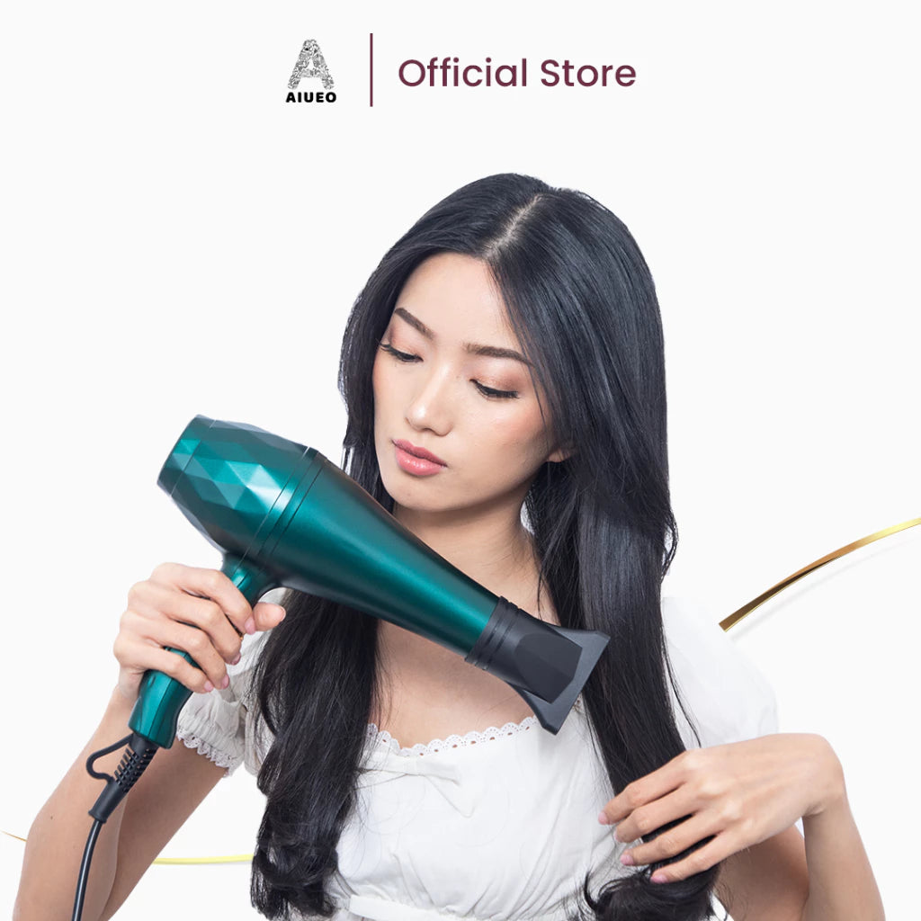 AIUEO Hairdryer Carmila Pengering Rambut Salon Profesional Daya Rendah - Warna Hijau