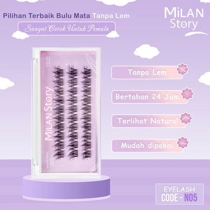 [ LANGSUNG TEMPEL ] MILAN STORY N SERIES Bulu Mata Palsu | Eyelash Extention | Eye Make Up | Douyin Lash Tanpa Pinset