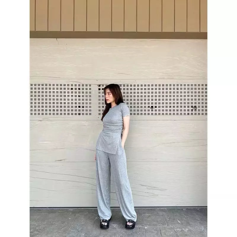 ONESET KIMMY KNIT RIB / SETELAN WANITA KOREAN STYLE / ONE SET BAJU MUSLIM RAJUT ATASAN BAWAHAN FASHION WANITA /