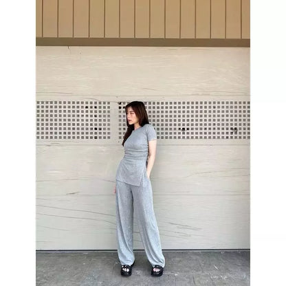 ONESET KIMMY KNIT RIB / SETELAN WANITA KOREAN STYLE / ONE SET BAJU MUSLIM RAJUT ATASAN BAWAHAN FASHION WANITA /