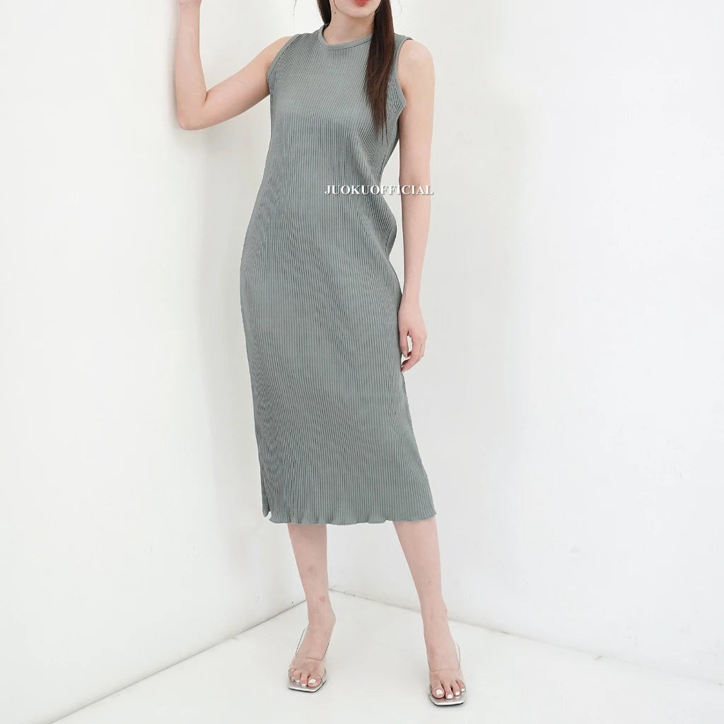 Inner Midi Dress Span Wavy Plisket Lidi / Dress Wavy / Dress Span / Dress Polos Plisket / Inner Plisket / Dress Plisket / Inner Pleated Dress