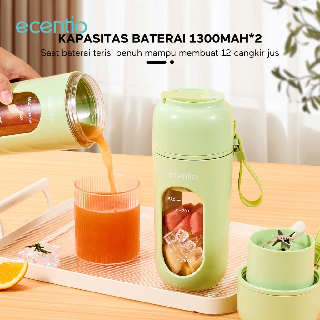 ecentio Juicer Mini portable Blender 12 mata pisau Pembuat Jus Juicer Chopper kecil kapsul buah tanpa ampas