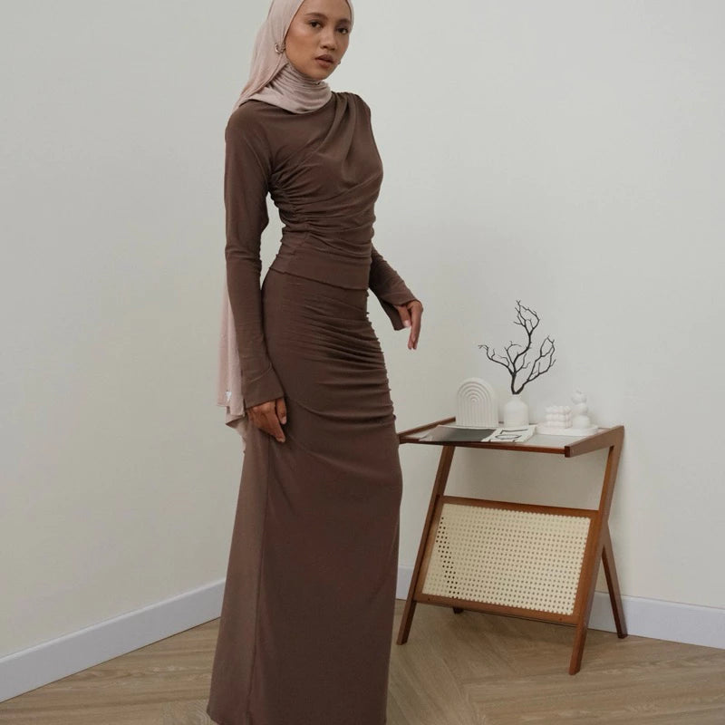 ELEVENBASIC - SARAH SET | ONE SET ROK SEMI MERMAID PANJANG | SETELAN LENGAN PANJANG HIJAB WANITA | ATASAN