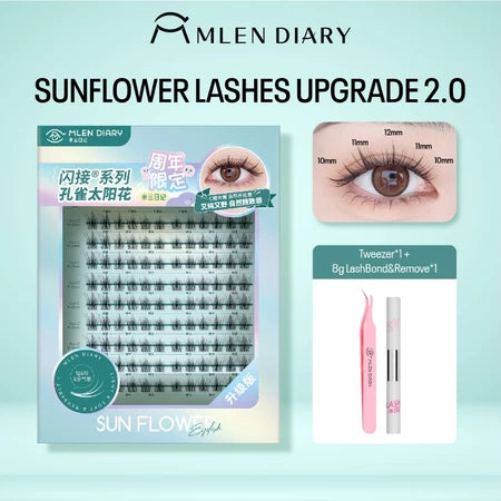 MLEN DIARY Blue Sunflower Eyelashes bulu mata palsu + lem