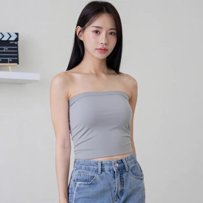 NZINGA Long Tube l Atasan Wanita Tanpa Lengan Strapless - Tube Top Polos Body Fit | All dan Big
