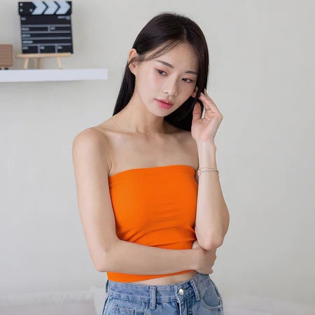 NZINGA Long Tube l Atasan Wanita Tanpa Lengan Strapless - Tube Top Polos Body Fit | All dan Big
