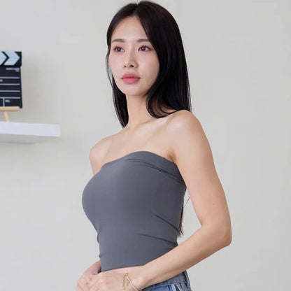 NZINGA Long Tube l Atasan Wanita Tanpa Lengan Strapless - Tube Top Polos Body Fit | All dan Big