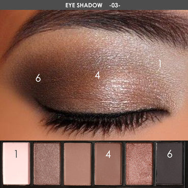 FOCALLURE 6 Colors Nude/Smoky Eyeshadow Palette