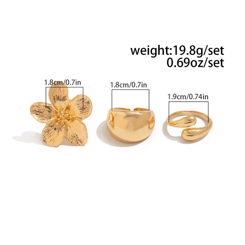 8 Pcs/Set Cincin Fashion Emas Gaya Retro Bohemian Aksesoris Rantai Silang Berongga Cincin Punk Paduan Seratus
