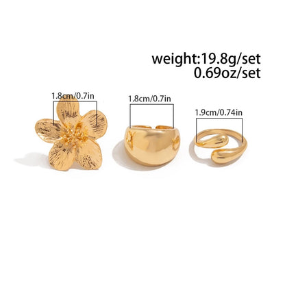 8 Pcs/Set Cincin Fashion Emas Gaya Retro Bohemian Aksesoris Rantai Silang Berongga Cincin Punk Paduan Seratus