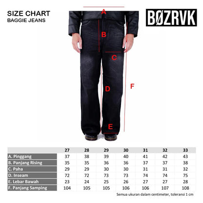 BOZRVK BAGGY JEANS - Celana Jeans Baggy Skena Wide Legs Loos Fit -Celana Gombrong - Baggy Pants - Nubie Black Series