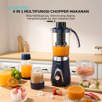 ecentio 5 In 1 Chopper Blender 1000ml+500ml+500ml+300ml juicer blender Bumbu Alat 304 stainless steel Penggiling daging Food