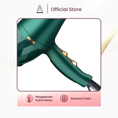 AIUEO Hairdryer Carmila Pengering Rambut Salon Profesional Daya Rendah - Warna Hijau