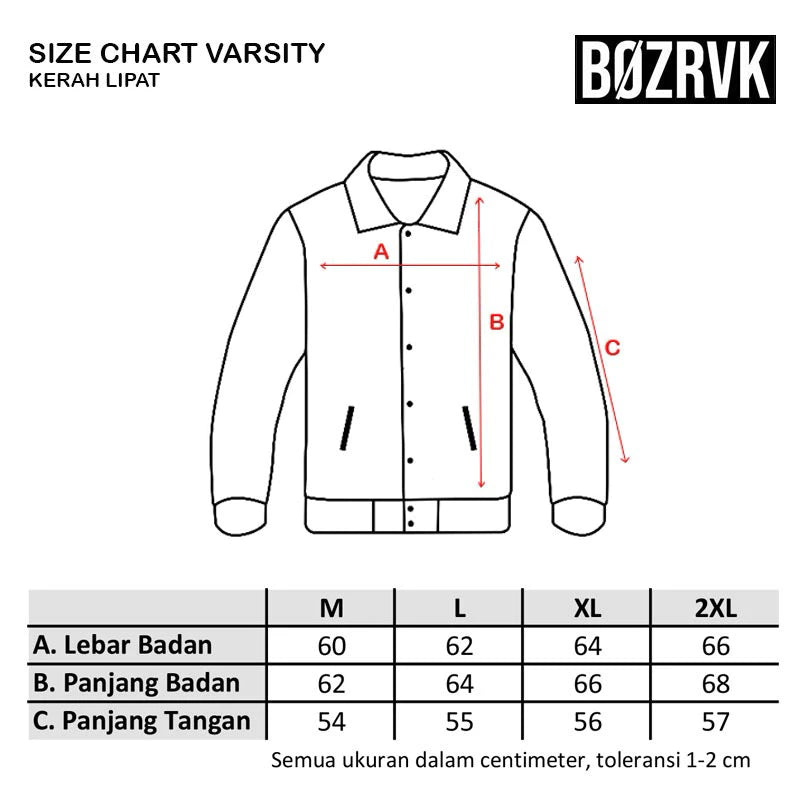 BOZRVK Jaket Varsity Pria Unisex Champion Army Full Bordir