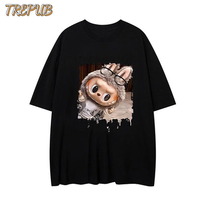 TREPUB.T-shirt Oversize labubu Baju Kaos Korean Style | Pria Wanita /188