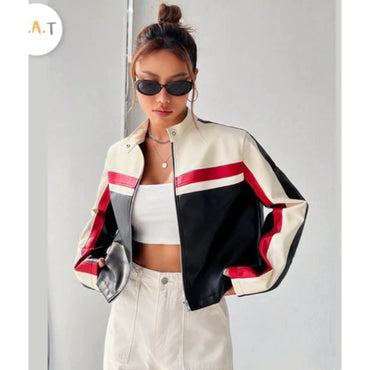 Jaket Kulit wanita dan pria cropped 3 colors streetwear daily use