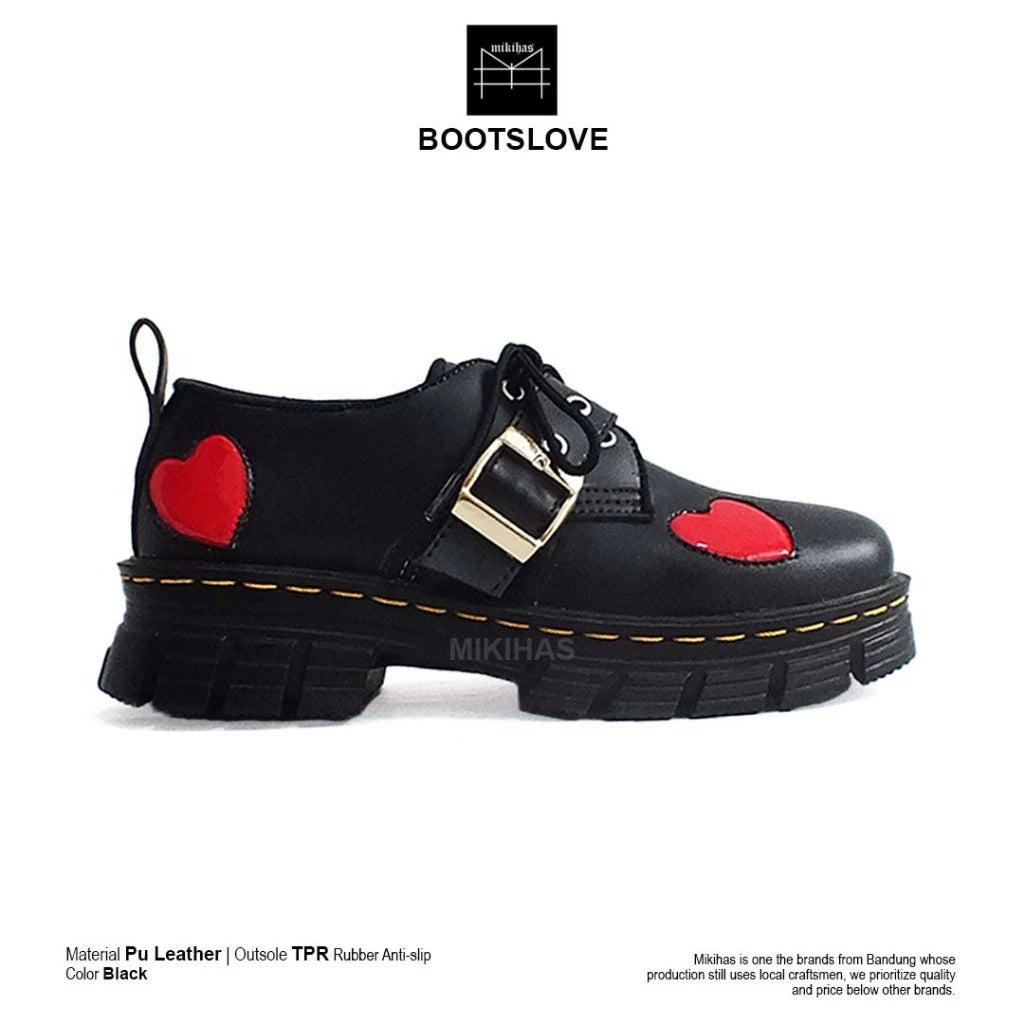 Mikihas Bootslove Sepatu Boots Wanita Hitam Premium