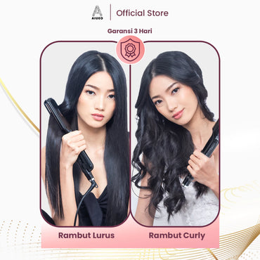 AIUEO Catokan Rambut 823 Alat Catok 3 in1 Meluruskan Keriting dan Blow Rambut Daya Rendah - Warna Hitam