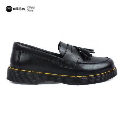 Mikihas - Sepatu Loafers Pria Original Formal Slip-On Kulit Hitam - Rey