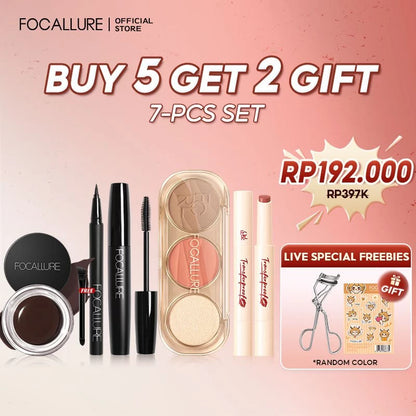 [Hot Bundle]FOCALLURE Makeup Set 3/5/7PCS Bundle Lip tint Eyeshadow Foundation Eyeliner Blush Powder Mascara