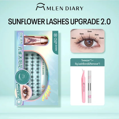 MLEN DIARY Blue Sunflower Eyelashes bulu mata palsu + lem