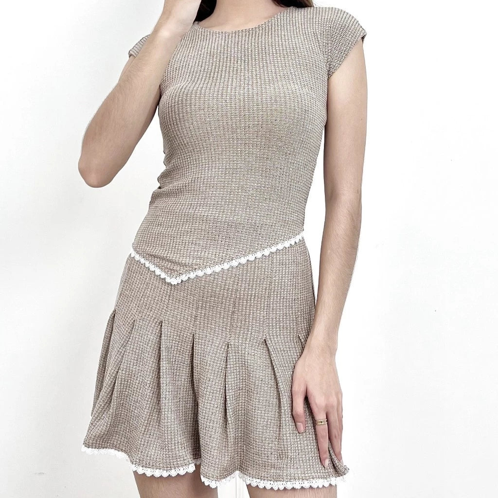 [GURLBUCKET] Medico Set / Top / Skirt / Atasan / Rok / Oneset Waffle Brush "Pakaian Wanita"