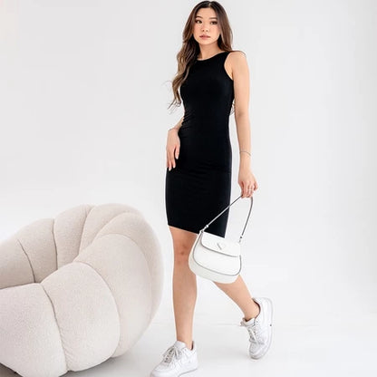 NZINGA Chinsun | Midi Dress Basic Wanita Tanpa Lengan – Stylish & Minimalis | Ukuran S - XXL