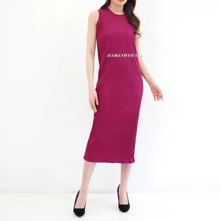 Inner Midi Dress Span Wavy Plisket Lidi / Dress Wavy / Dress Span / Dress Polos Plisket / Inner Plisket / Dress Plisket / Inner Pleated Dress