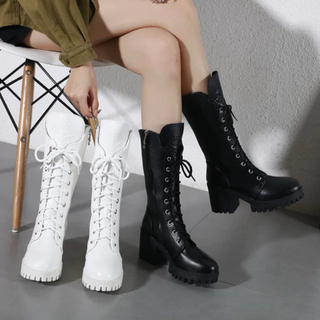 Boots Winter Leather Fashion Korea Style LA3924