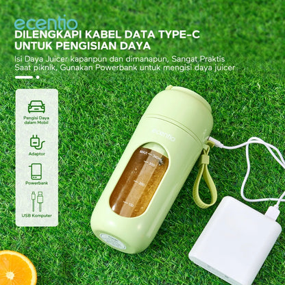 ecentio Juicer Mini portable Blender 12 mata pisau Pembuat Jus Juicer Chopper kecil kapsul buah tanpa ampas
