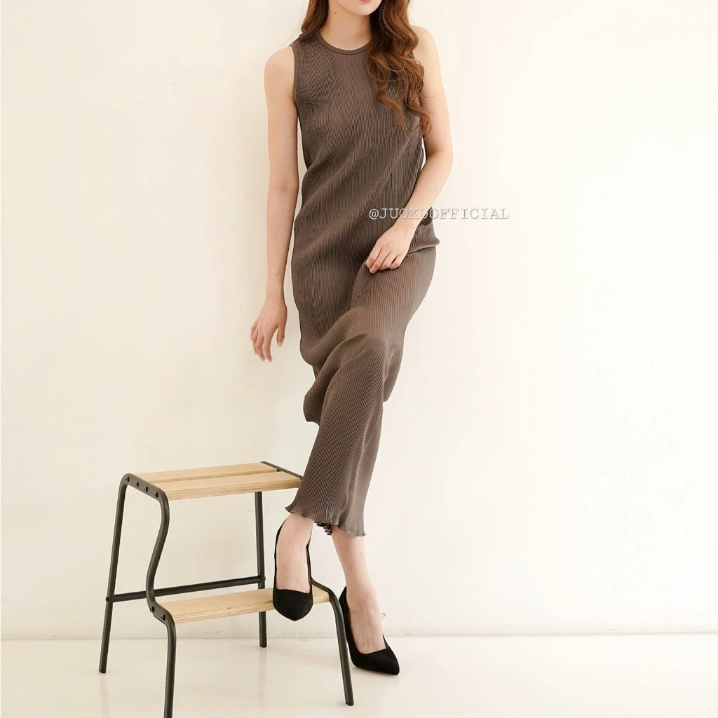Inner Dress Span Wavy Plisket Lidi / Dress Wavy / Dress Span / Dress Polos Plisket / Inner Plisket / Dress Plisket / Inner Pleated Dress