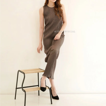 Inner Dress Span Wavy Plisket Lidi / Dress Wavy / Dress Span / Dress Polos Plisket / Inner Plisket / Dress Plisket / Inner Pleated Dress